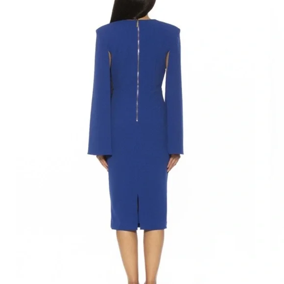 Alexia Admor Elegant Blue Cape Sleeve Dress Size XS - Picture 2 of 9